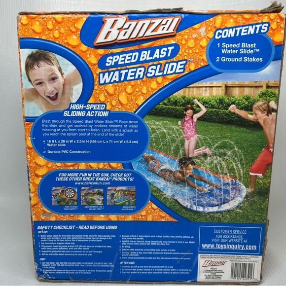 NEW Banzai speed blast water slide speed action slide 16ft L x 28in W - Picture 4 of 6